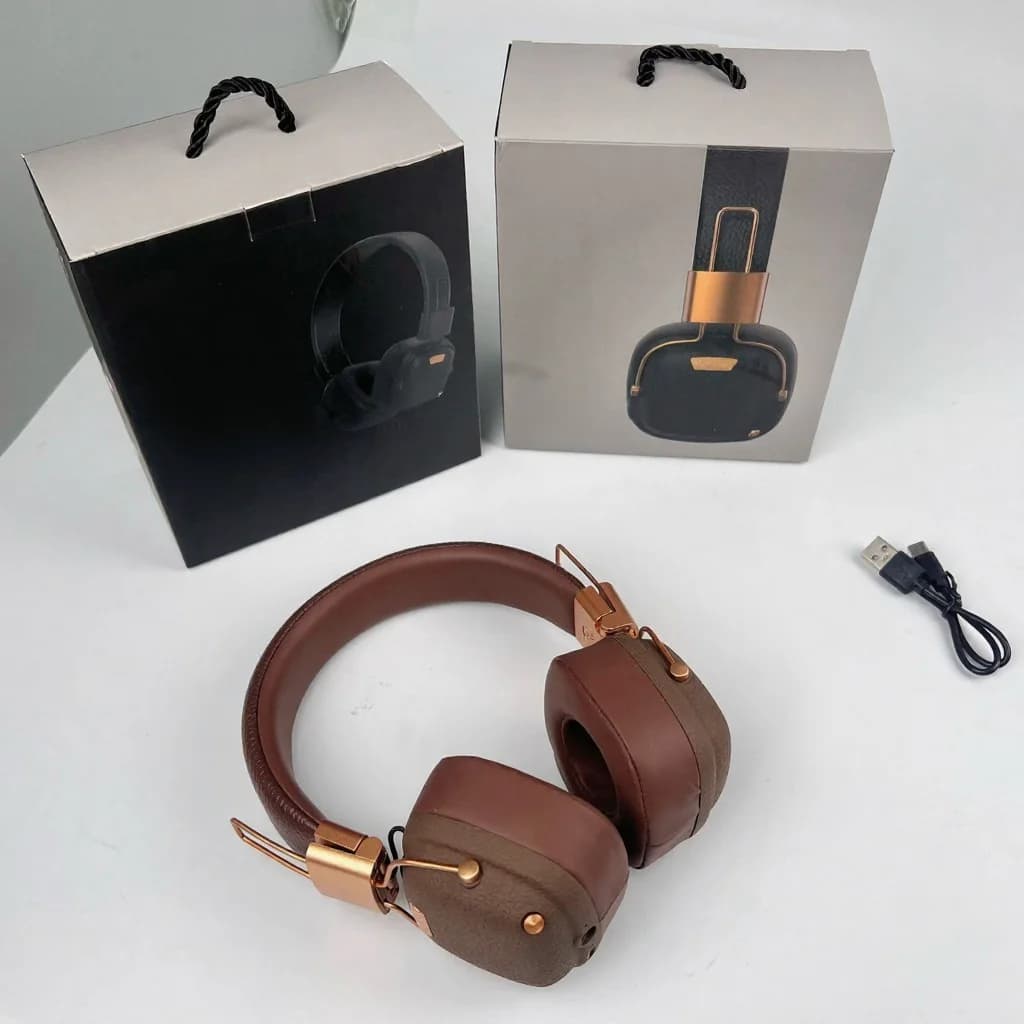 Retro brezžične Bluetooth slušalke čez uho z EQ zvočnimi načini