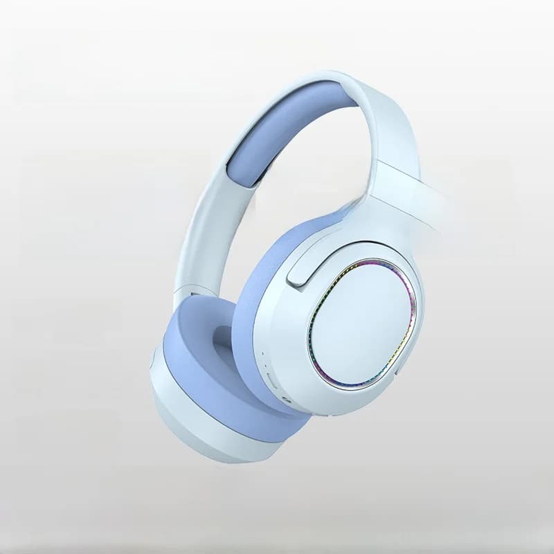 Wireless Over-Ear Bluetooth Headphones with LED Lights and FM Radio