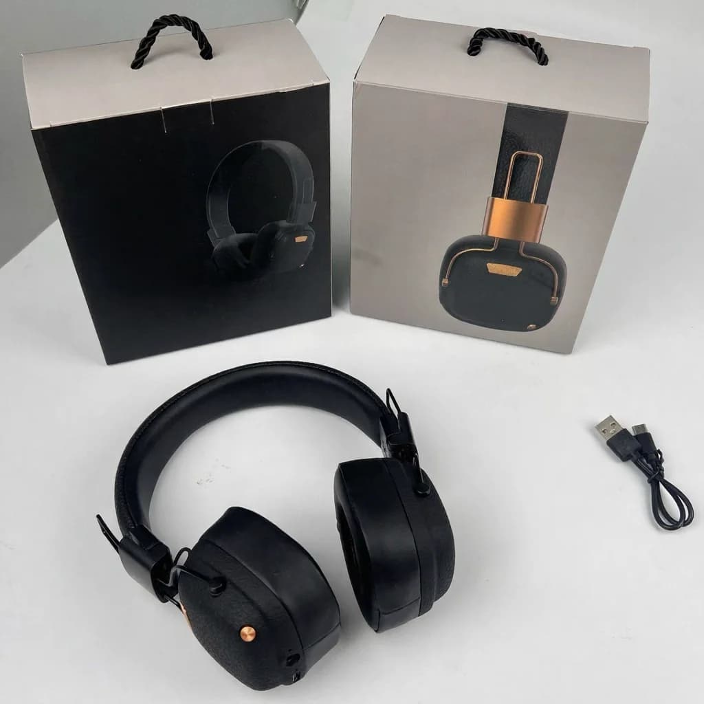 Retro brezžične Bluetooth slušalke čez uho z EQ zvočnimi načini