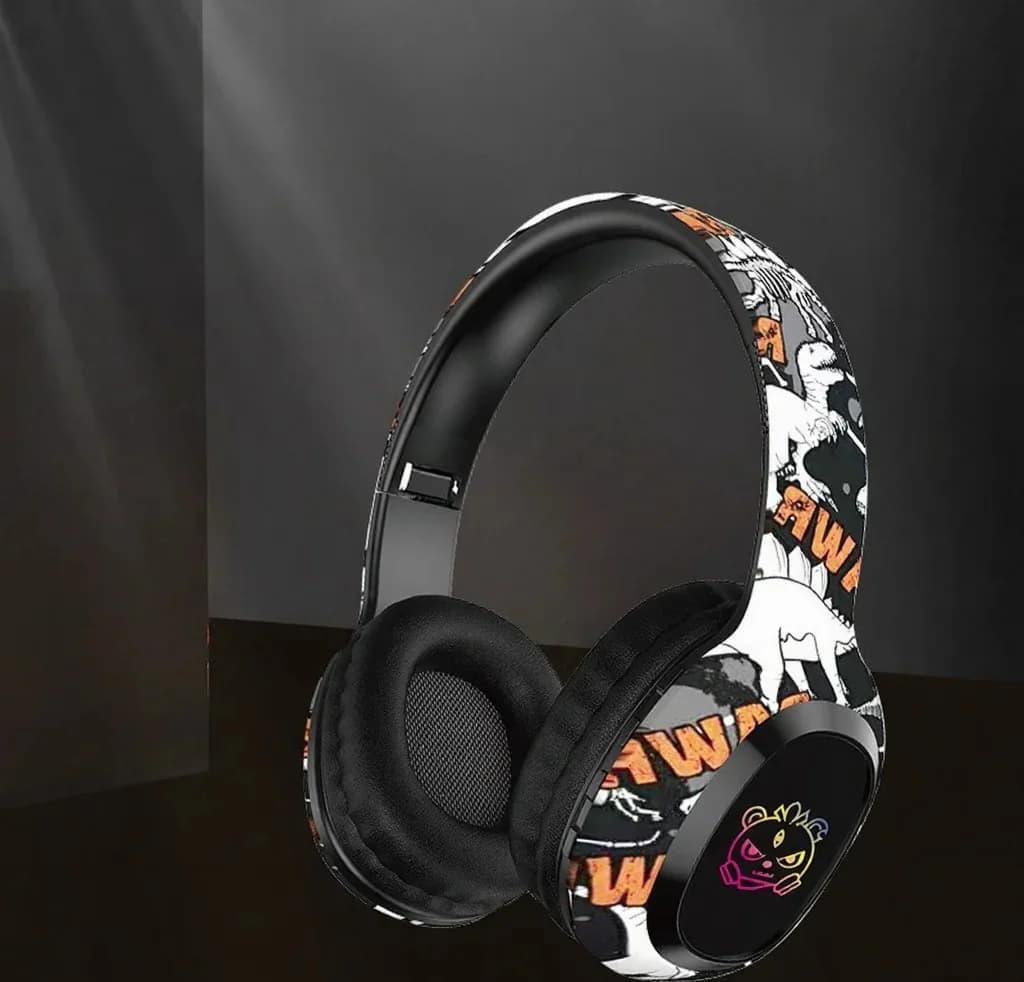 Bluetooth slušalke čez uho z FM radiem in LED lučkami