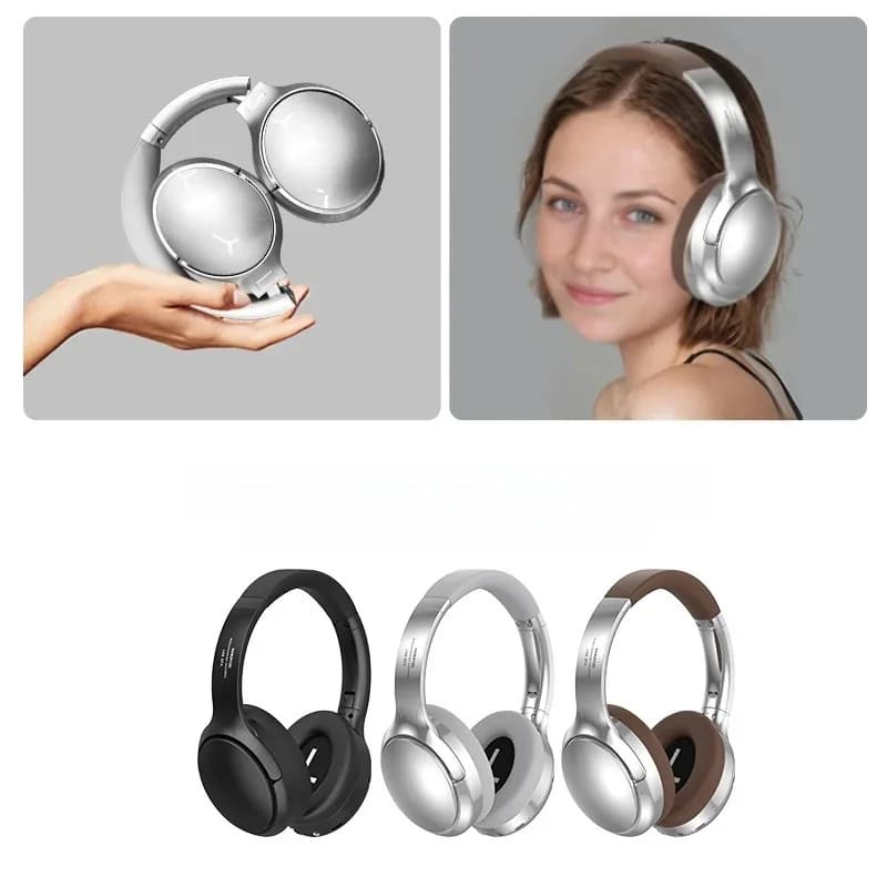 Retro Over-Ear Bluetooth Headphones with FM Radio and Wired Mode
