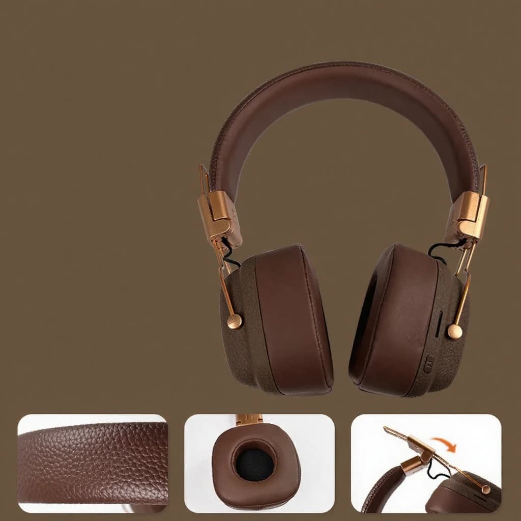 Retro Bluetooth slušalke z EQ načini in zložljivo zasnovo