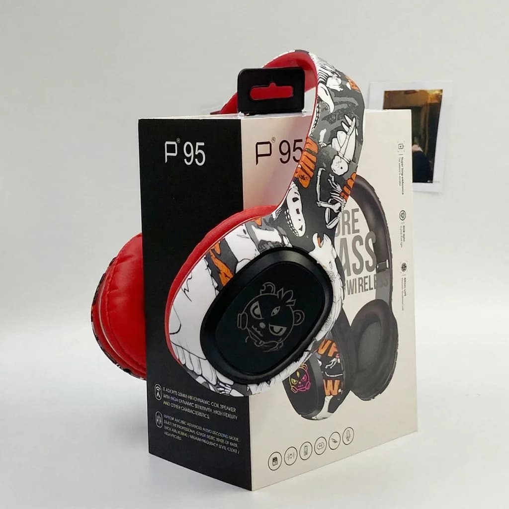 Over-Ear Bluetooth Headphones with FM Radio and LED Lights