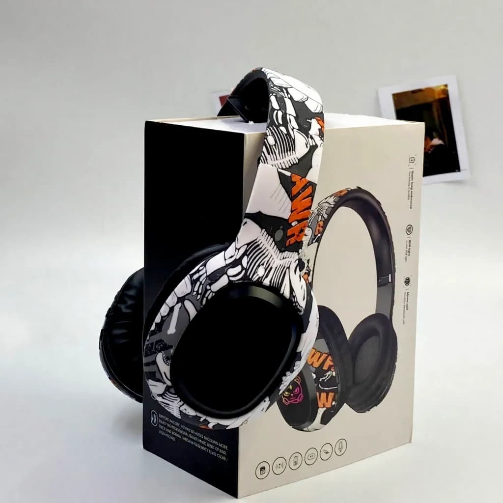Over-Ear Bluetooth Headphones with FM Radio and LED Lights