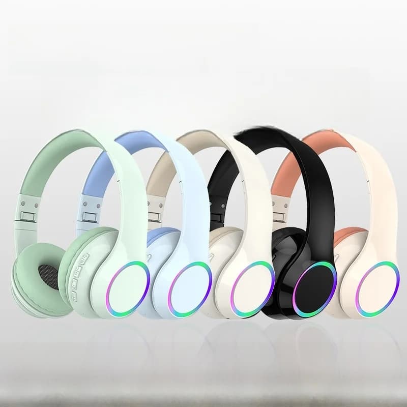 Brezžične Bluetooth slušalke z LED osvetlitvijo in mikrofonom