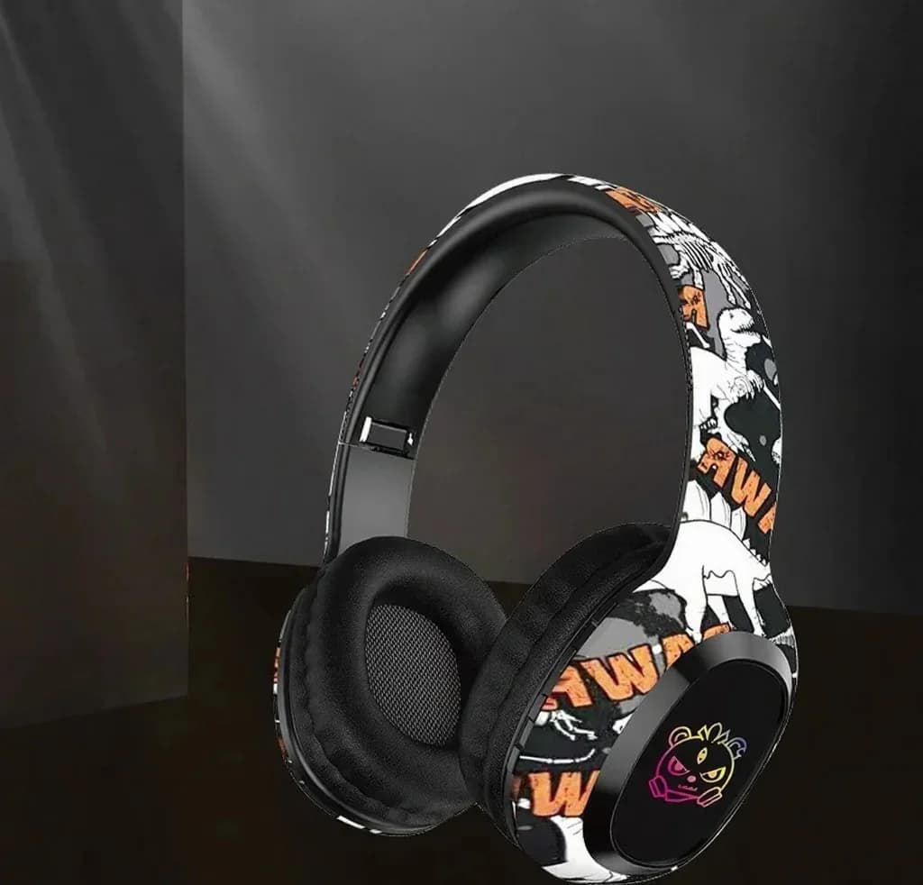 Bluetooth slušalke čez uho z FM radiem in LED lučkami