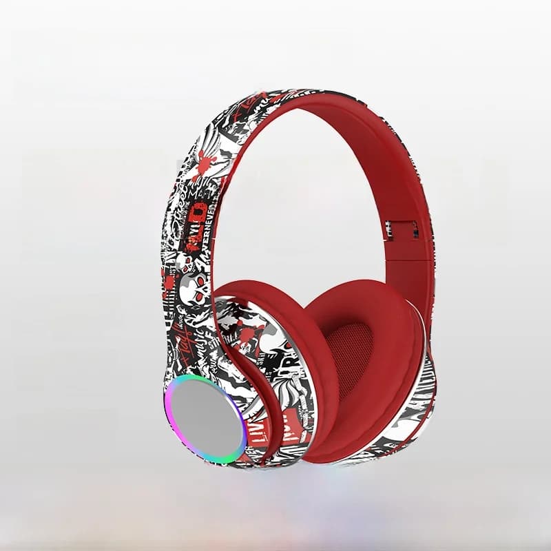 Wireless Over-Ear Headphones with FM Radio, TF Card Slot and Foldable Design