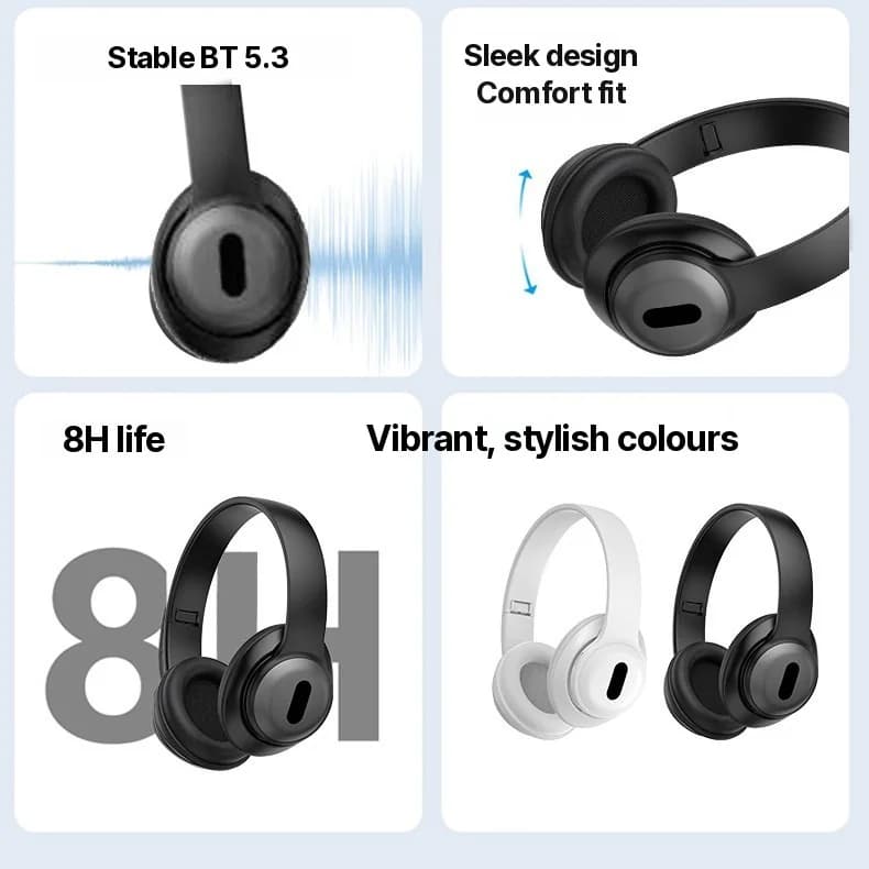 Brezžične naglavne Bluetooth slušalke s FM radiem in režo za TF kartico