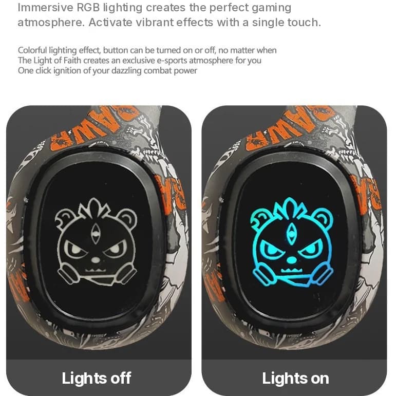 Over-Ear Bluetooth Headphones with FM Radio and LED Lights