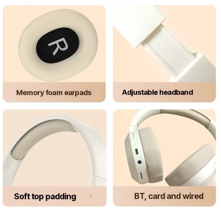 Bluetooth naglavne slušalke z basom, podporo AUX in TF kartice