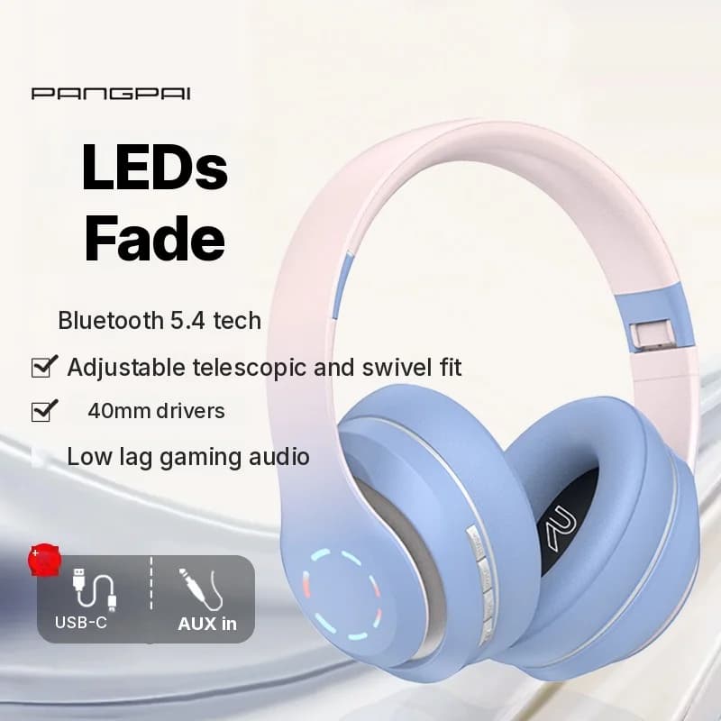 Brezžične slušalke z LED lučmi in FM radiem