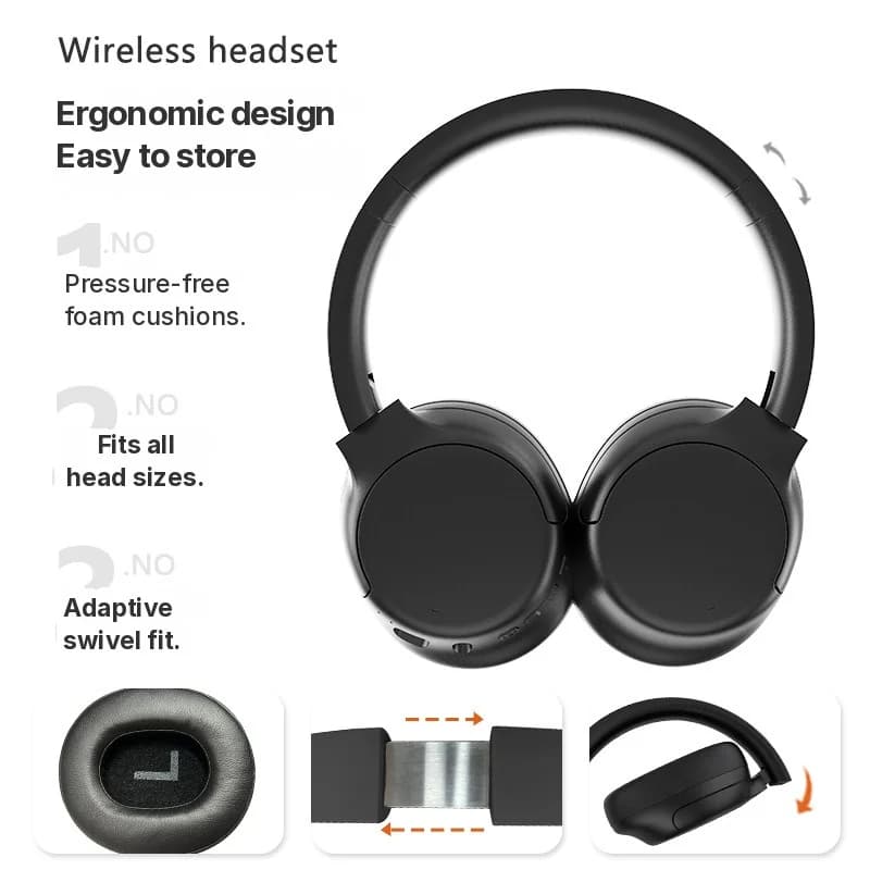 Brezžične Bluetooth slušalke z aktivnim odpravljanjem hrupa, čez uho, dolga življenjska doba baterije