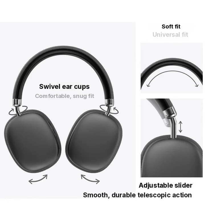 Wireless Bluetooth Over-Ear Headphones with Deep Bass and Type-C Charging