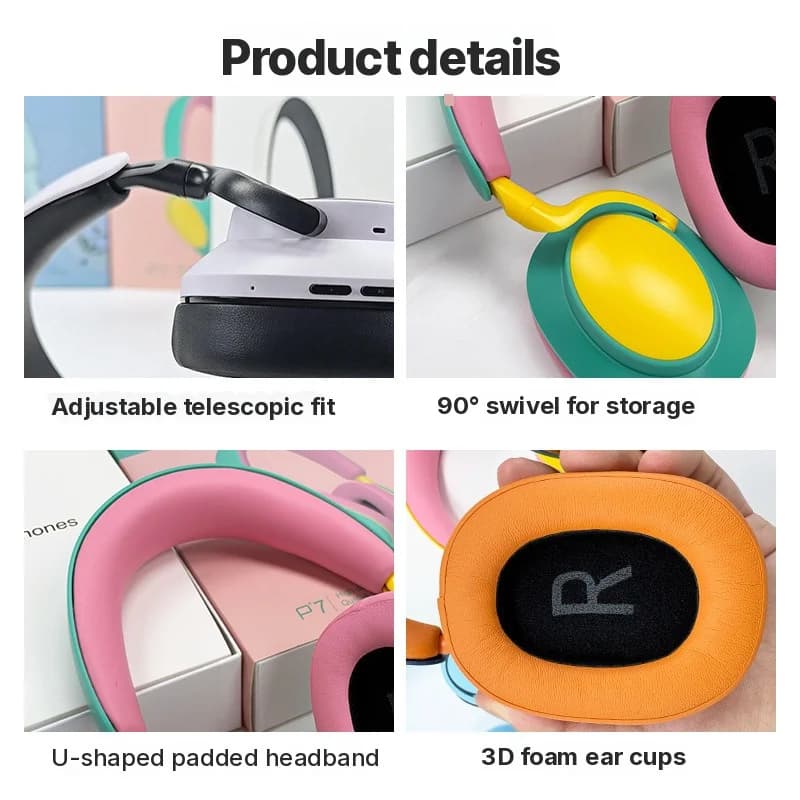 Brezžične Bluetooth slušalke čez uho z mikrofonom, FM radiem, Type-C
