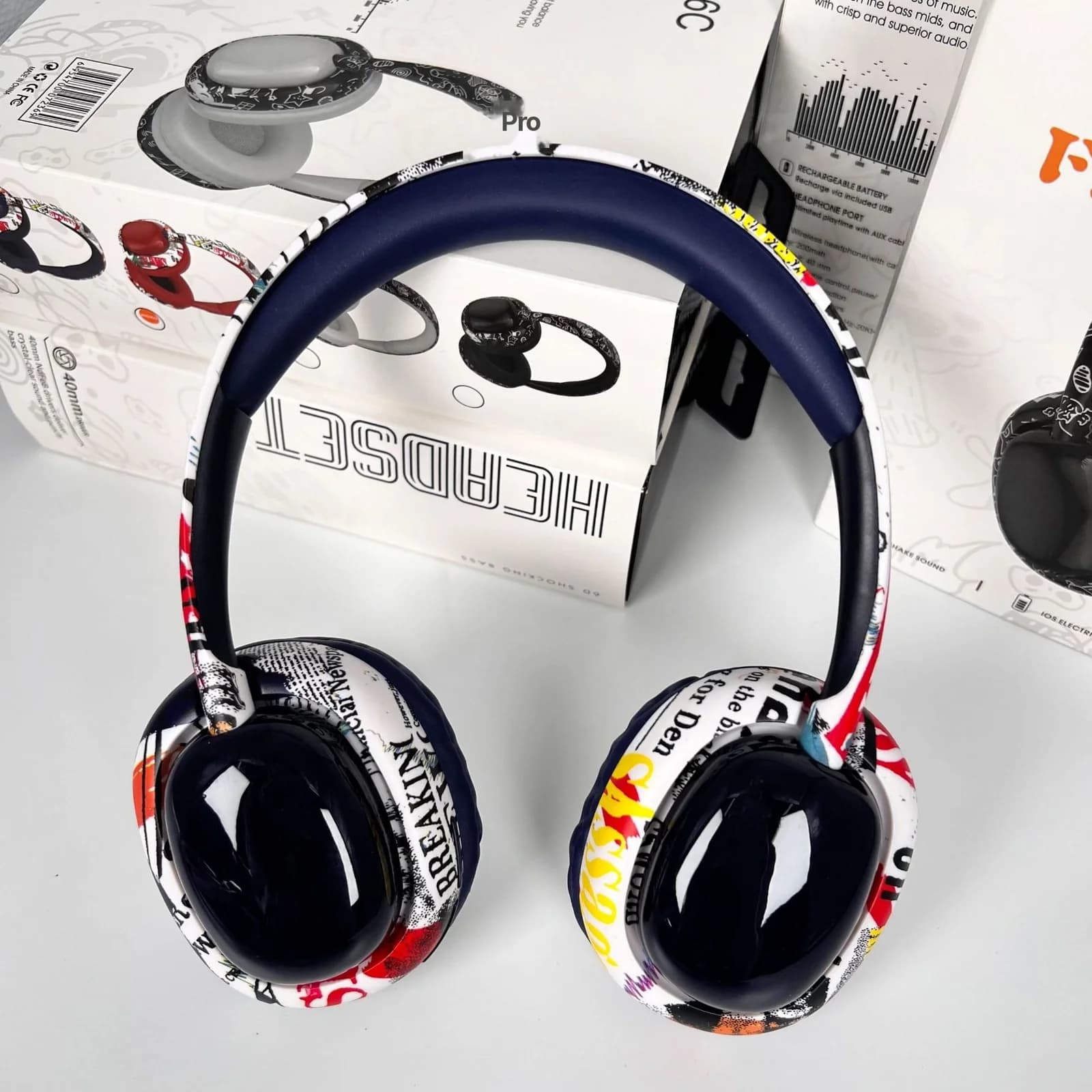 Bluetooth slušalke čez uho z globokim basom in brezžično povezavo
