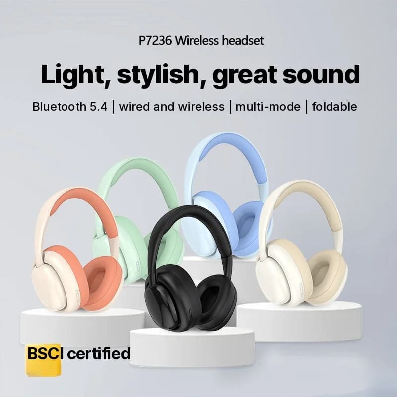 Brezžične nadušne Bluetooth slušalke z FM radiem in režo za TF kartico