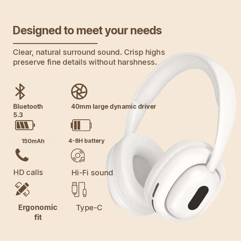 Bluetooth slušalke čez uho z FM radiem in režo za TF kartico