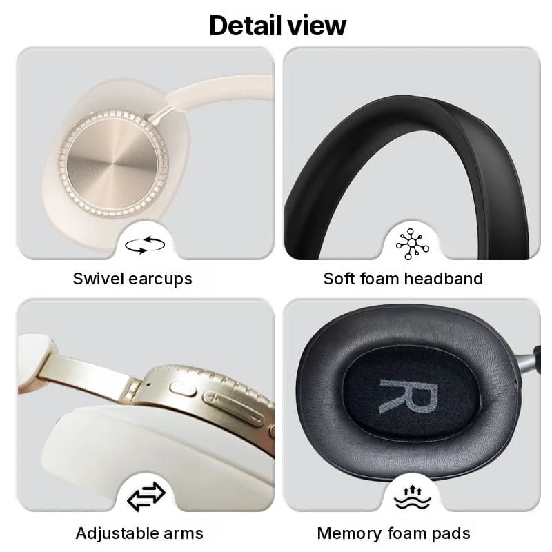 Brezžične Bluetooth slušalke čez uho z odpravljanjem hrupa in etuijem