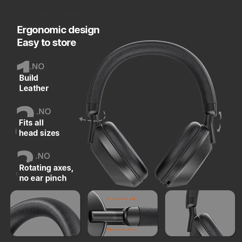 Brezžične slušalke čez uho z FM radiem in Bluetooth 5.4