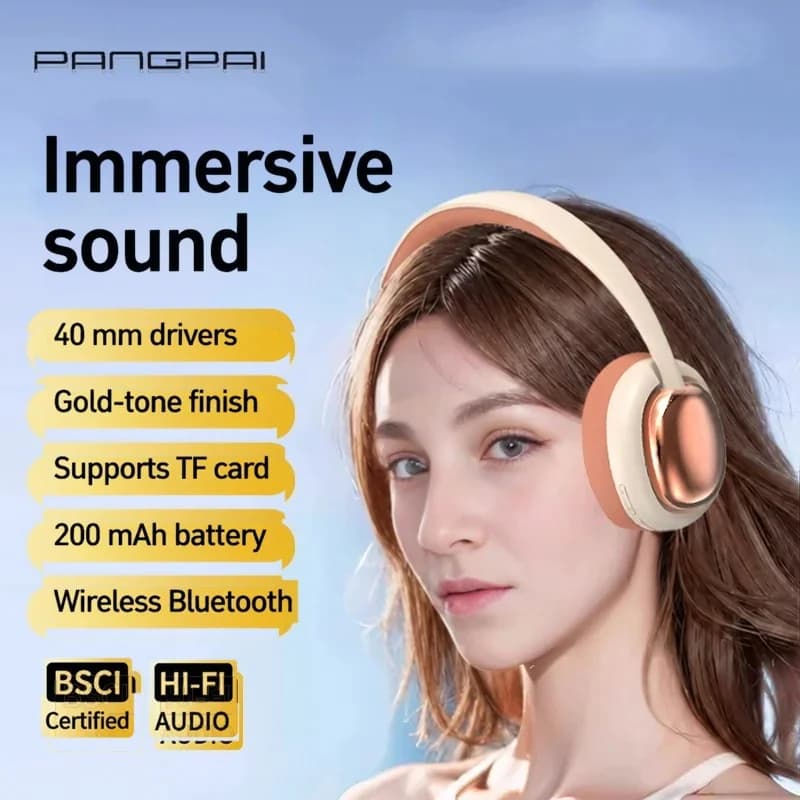 Brezžične Bluetooth slušalke čez uho z mikrofonom in 40 mm gonilniki