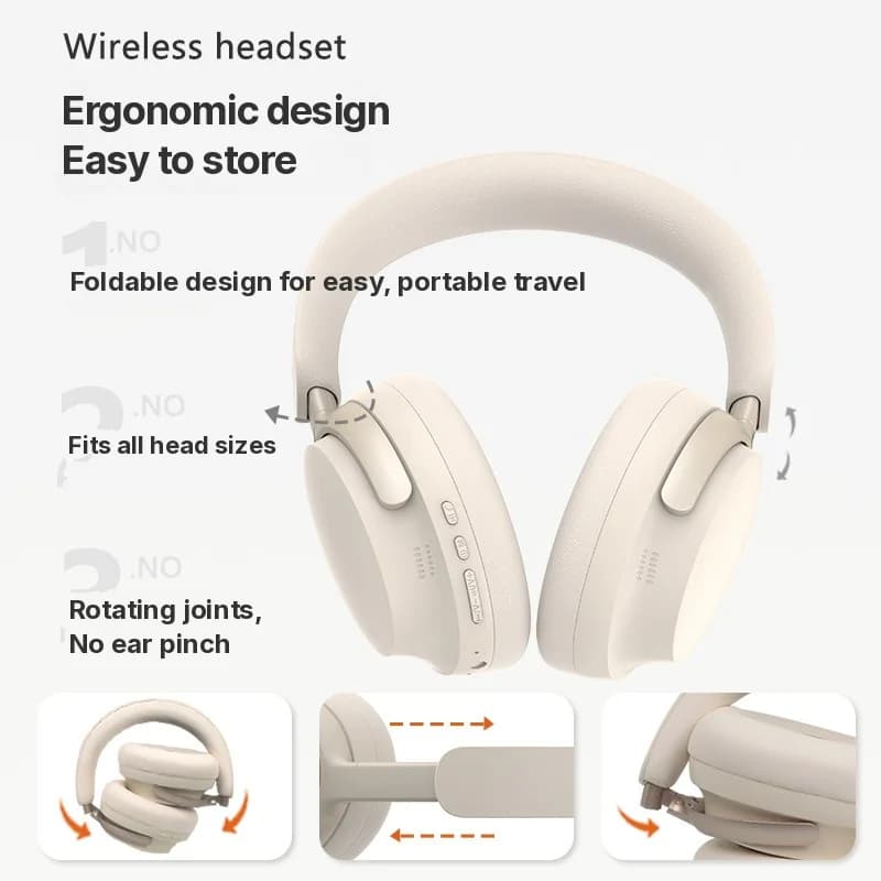 Brezžične Bluetooth slušalke čez uho s polnjenjem Type-C in stereo zvokom