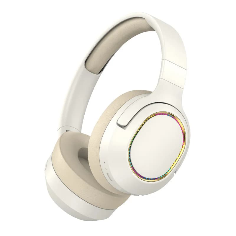 Wireless Over-Ear Bluetooth Headphones with LED Lights and FM Radio