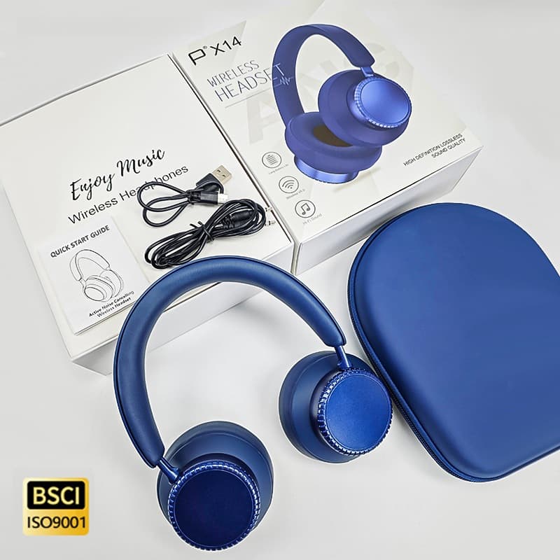 Active Noise Cancelling Wireless Bluetooth Headphones Over Ear with Mic