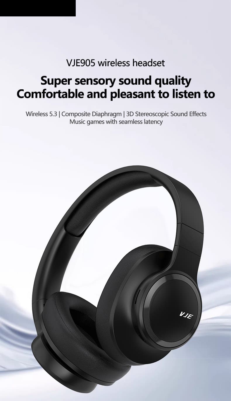 Brezžične Bluetooth slušalke čez uho z mikrofonom in globokim basom