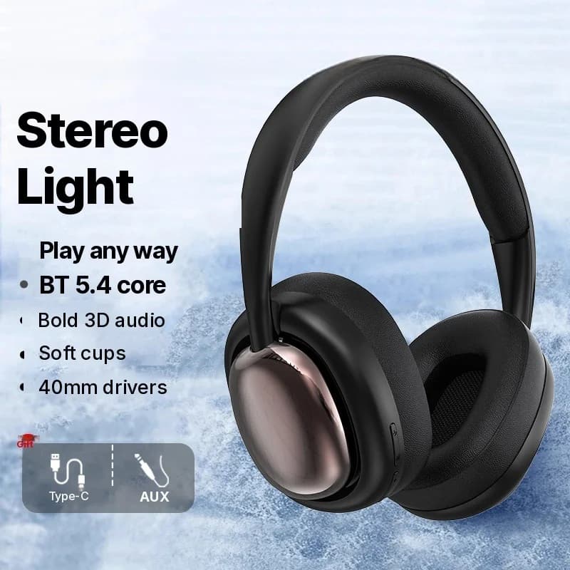Brezžične Bluetooth slušalke čez uho z mikrofonom in 40 mm gonilniki